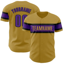 Charger l&#39;image dans la galerie, Custom Old Gold Purple-Black Authentic Baseball Jersey
