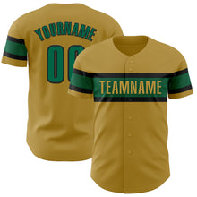 Load image into Gallery viewer, Custom Old Gold Kelly Green-Black Authentic Baseball Jersey
