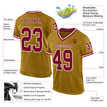 Загрузить изображение в средство просмотра галереи, Custom Old Gold Maroon-White Mesh Authentic Throwback Football Jersey
