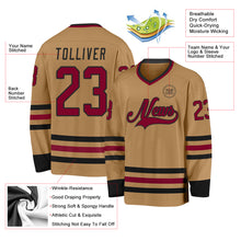 Laden Sie das Bild in den Galerie-Viewer, Custom Old Gold Maroon-Black Hockey Jersey
