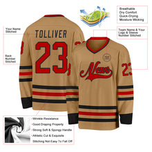 Laden Sie das Bild in den Galerie-Viewer, Custom Old Gold Red-Black Hockey Jersey
