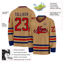 Laden Sie das Bild in den Galerie-Viewer, Custom Old Gold Red-Navy Hockey Jersey
