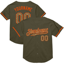 Charger l&#39;image dans la galerie, Custom Olive Camo-Orange Mesh Authentic Throwback Salute To Service Baseball Jersey
