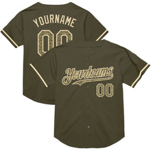 Charger l&#39;image dans la galerie, Custom Olive Camo-Cream Mesh Authentic Throwback Salute To Service Baseball Jersey
