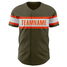 Загрузить изображение в средство просмотра галереи, Custom Olive White-Orange Authentic Salute To Service Baseball Jersey
