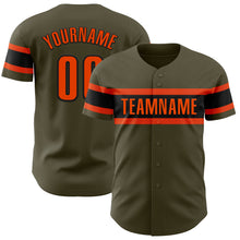 Загрузить изображение в средство просмотра галереи, Custom Olive Orange-Black Authentic Salute To Service Baseball Jersey
