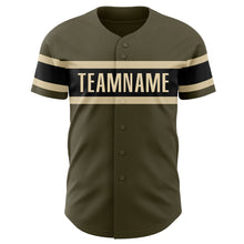 Загрузить изображение в средство просмотра галереи, Custom Olive Camo Black-Cream Authentic Salute To Service Baseball Jersey
