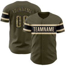 Charger l&#39;image dans la galerie, Custom Olive Camo Black-Cream Authentic Salute To Service Baseball Jersey
