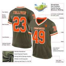 Загрузить изображение в средство просмотра галереи, Custom Olive Orange-White Mesh Authentic Throwback Salute To Service Football Jersey
