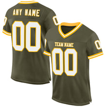 Charger l&#39;image dans la galerie, Custom Olive White-Gold Mesh Authentic Throwback Salute To Service Football Jersey
