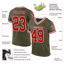 Charger l&#39;image dans la galerie, Custom Olive Red-White Mesh Authentic Throwback Salute To Service Football Jersey
