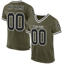 Charger l&#39;image dans la galerie, Custom Olive Black-White Mesh Authentic Throwback Salute To Service Football Jersey
