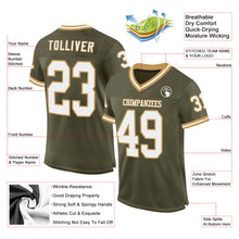 Charger l&#39;image dans la galerie, Custom Olive White-Old Gold Mesh Authentic Throwback Salute To Service Football Jersey
