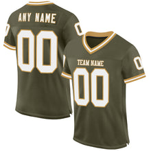 Charger l&#39;image dans la galerie, Custom Olive White-Old Gold Mesh Authentic Throwback Salute To Service Football Jersey
