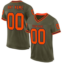 Charger l&#39;image dans la galerie, Custom Olive Orange-Navy Mesh Authentic Throwback Salute To Service Football Jersey
