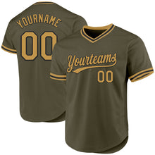 Charger l&#39;image dans la galerie, Custom Olive Old Gold-Black Authentic Throwback Salute To Service Baseball Jersey
