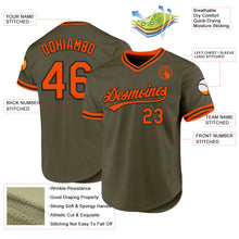 Загрузить изображение в средство просмотра галереи, Custom Olive Orange-Black Authentic Throwback Salute To Service Baseball Jersey
