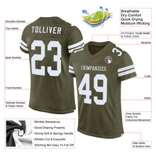 Load image into Gallery viewer, Custom Olive White Mesh Authentic Salute To Service Football Jersey
