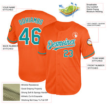 Загрузить изображение в средство просмотра галереи, Custom Orange Teal-White Mesh Authentic Throwback Baseball Jersey
