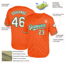 Load image into Gallery viewer, Custom Orange White-Kelly Green Mesh Authentic Throwback Baseball Jersey
