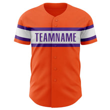 Laden Sie das Bild in den Galerie-Viewer, Custom Orange Purple-White Authentic Baseball Jersey
