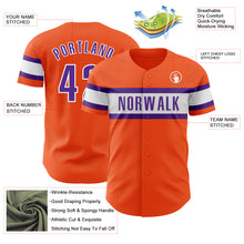 Laden Sie das Bild in den Galerie-Viewer, Custom Orange Purple-White Authentic Baseball Jersey
