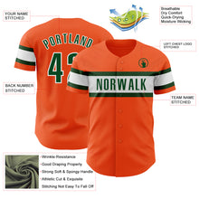 Загрузить изображение в средство просмотра галереи, Custom Orange Green-White Authentic Baseball Jersey
