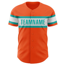 Загрузить изображение в средство просмотра галереи, Custom Orange Aqua-White Authentic Baseball Jersey
