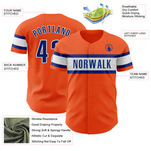 Загрузить изображение в средство просмотра галереи, Custom Orange Royal-White Authentic Baseball Jersey
