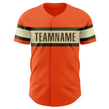 Загрузить изображение в средство просмотра галереи, Custom Orange Olive-Cream Authentic Baseball Jersey
