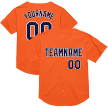 Laden Sie das Bild in den Galerie-Viewer, Custom Orange Navy-White Mesh Authentic Throwback Baseball Jersey
