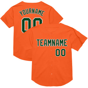 Custom Orange Green-White Mesh Authentic Throwback Baseball Jersey