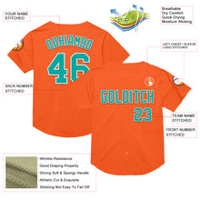 Laden Sie das Bild in den Galerie-Viewer, Custom Orange Aqua-White Mesh Authentic Throwback Baseball Jersey
