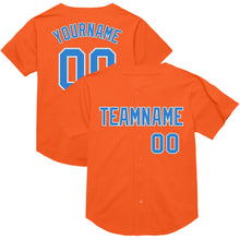 Laden Sie das Bild in den Galerie-Viewer, Custom Orange Electric Blue-White Mesh Authentic Throwback Baseball Jersey
