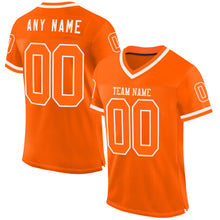 Загрузить изображение в средство просмотра галереи, Custom Orange White Mesh Authentic Throwback Football Jersey
