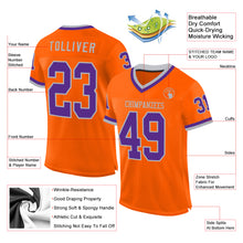 Загрузить изображение в средство просмотра галереи, Custom Orange Purple-Gray Mesh Authentic Throwback Football Jersey
