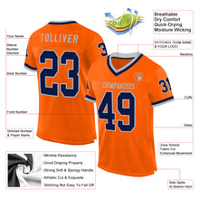 Загрузить изображение в средство просмотра галереи, Custom Orange Navy-Gray Mesh Authentic Throwback Football Jersey
