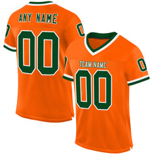 Загрузить изображение в средство просмотра галереи, Custom Orange Green-White Mesh Authentic Throwback Football Jersey
