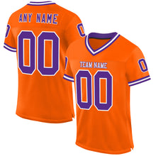 Charger l&#39;image dans la galerie, Custom Orange Purple-White Mesh Authentic Throwback Football Jersey
