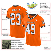 Загрузить изображение в средство просмотра галереи, Custom Orange White-Black Mesh Authentic Throwback Football Jersey
