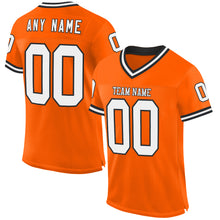 Загрузить изображение в средство просмотра галереи, Custom Orange White-Black Mesh Authentic Throwback Football Jersey
