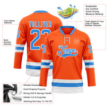 Загрузить изображение в средство просмотра галереи, Custom Orange Powder Blue-White Hockey Lace Neck Jersey
