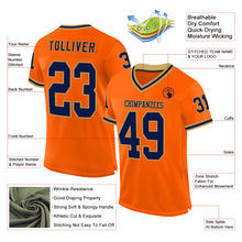 Загрузить изображение в средство просмотра галереи, Custom Orange Navy-Old Gold Mesh Authentic Throwback Football Jersey
