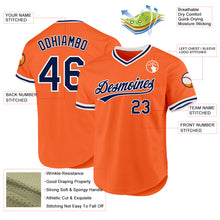 Laden Sie das Bild in den Galerie-Viewer, Custom Orange Navy-White Authentic Throwback Baseball Jersey
