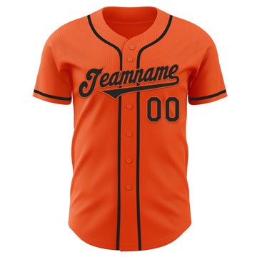 Custom Orange Black Authentic Baseball Jersey