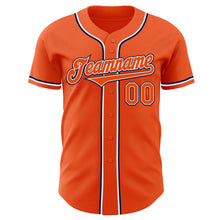 Laden Sie das Bild in den Galerie-Viewer, Custom Orange White-Navy Authentic Baseball Jersey
