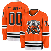 Загрузить изображение в средство просмотра галереи, Custom Orange Black-White Hockey Jersey
