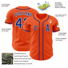 Load image into Gallery viewer, Custom Orange Royal-White Authentic Baseball Jersey
