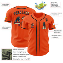 Load image into Gallery viewer, Custom Orange Vintage USA Flag-Black Authentic Baseball Jersey
