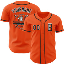 Load image into Gallery viewer, Custom Orange Black-White Authentic Baseball Jersey
